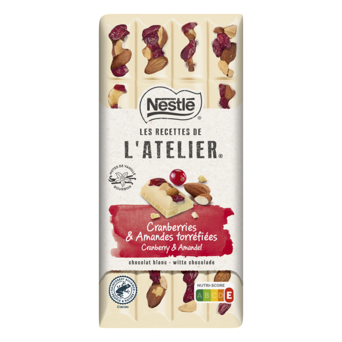 L'Atelier Witte chocolade amandel & cranberry (150g)