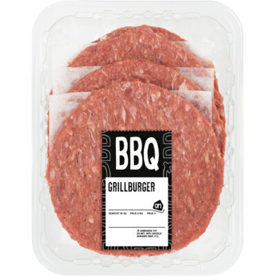 Magere runder grillburger (bak, 4 × 80g)