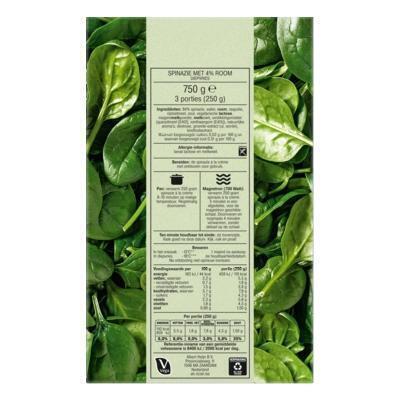 Spinazie á la créme (doos, 750g)