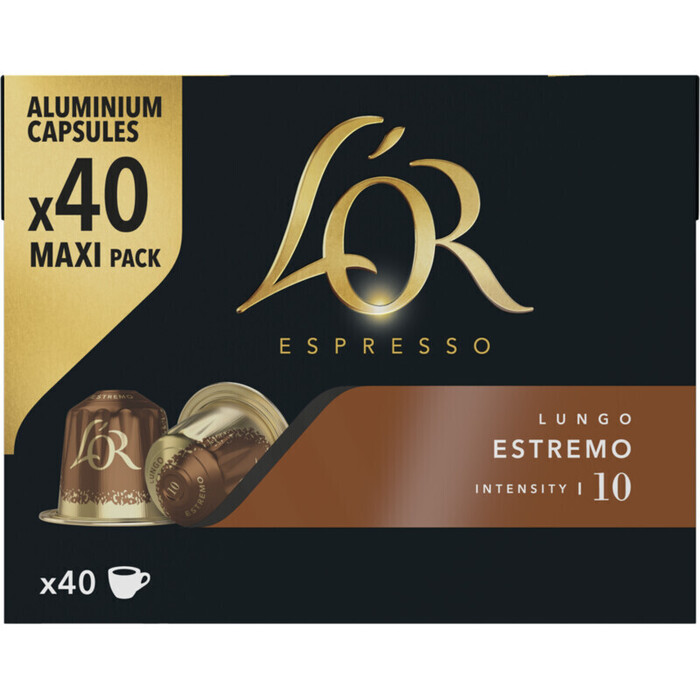 L'OR Lungo Estremo Koffiecups Familiepak 40 Stuks (40 × 5.2g)