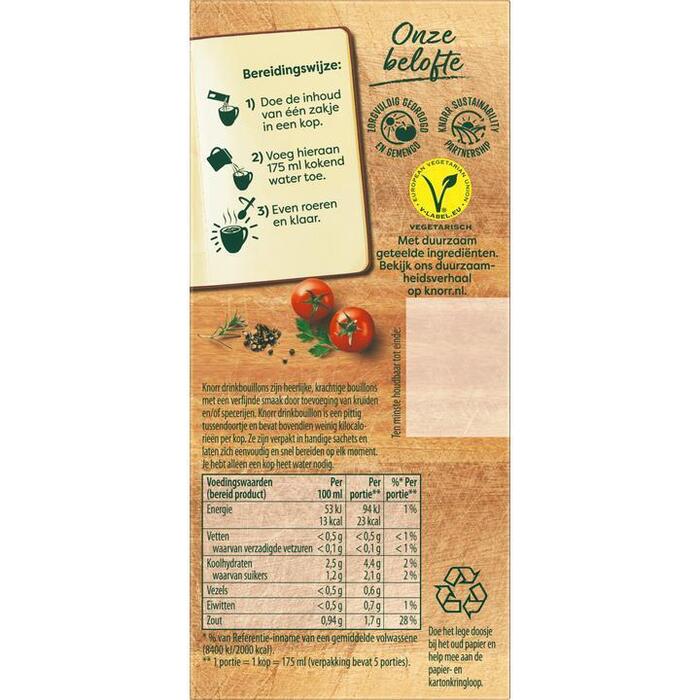 Drinkbouillon Tomaat (5 zakjes x 8.1g) (doos, 5 × 8.1g)