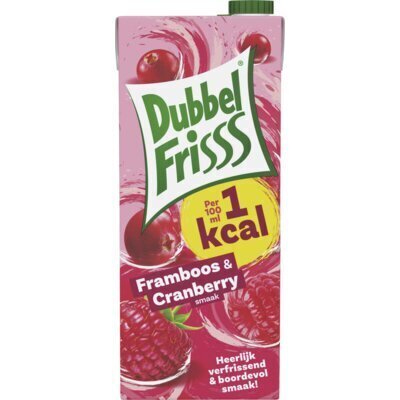 Dubbelfrisss 1Kcal framboos cranberry smaak (drankkarton, 1.5L)
