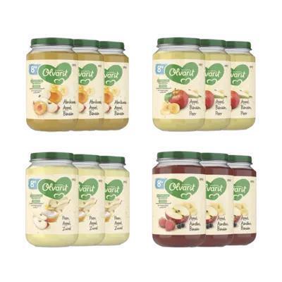 Olvarit 8+ mnd variatie fruit 12-pack