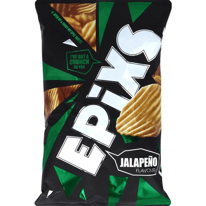 Epixs ribbelchips jalapeno 185gr (Zak, 185g)