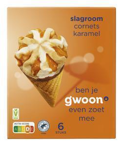 g'woon Karamel Slagroom Cornets 6 x 69 g (69g)