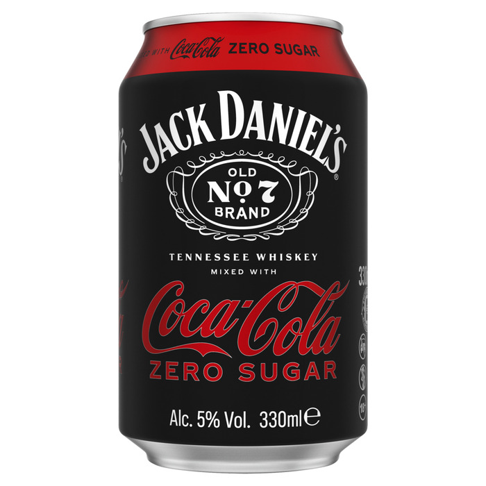 Jack Daniel's Tennessee Whiskey Mixed with Coca-Cola Zero Sugar 330ml (33cl)