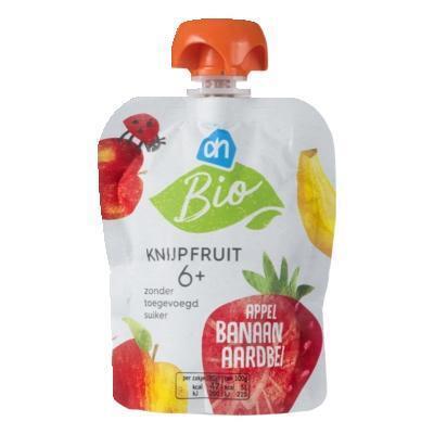 AH Biologisch Knijpfruit appel banaan aardbei 6m bio (90g)