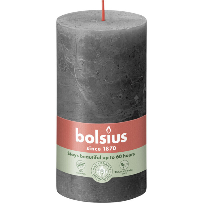 Bolsius Shine rustiek 13 cm stormy grey