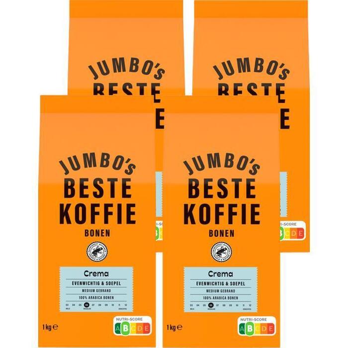 Jumbo's Beste Koffiebonen Crema 4 x 1kg (1kg)