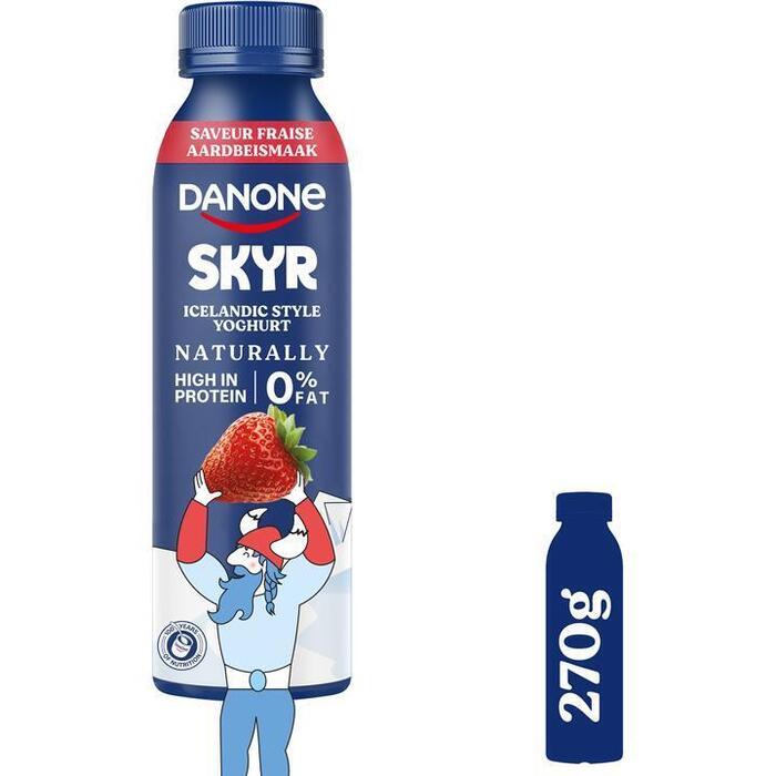 Danone Skyr drink aardb high protein 0% vet (270g)