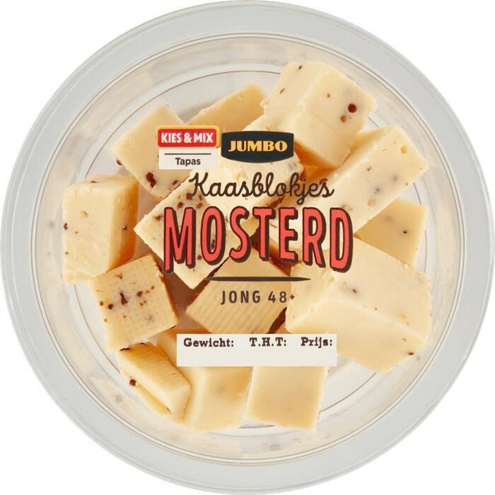 Jumbo Kaasblokjes Mosterd Kaas 48+ 100g (100g)