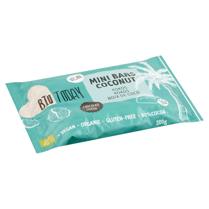 BioToday Mini bars coconut chocolate coated (10 × 20g)