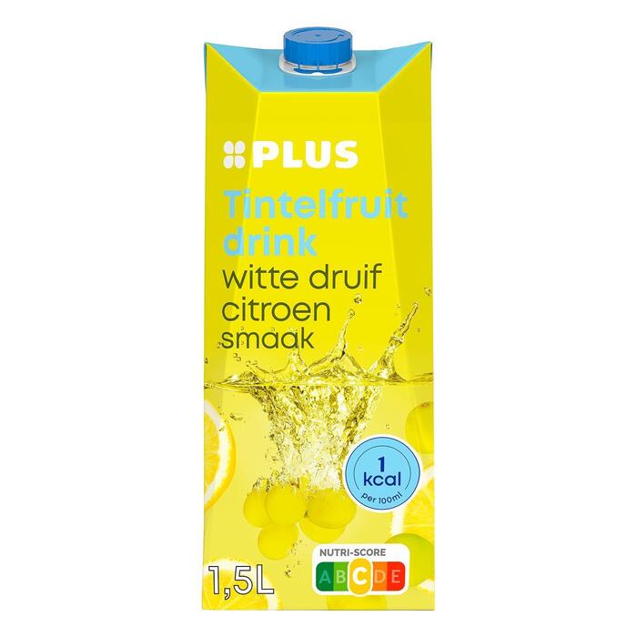 PLUS Tintelfruit witte druif citroen 1Kcal (Pak, 1.5L)