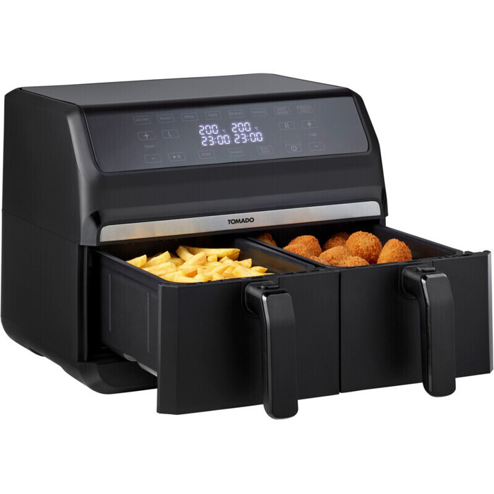Tomado Airfryer dubbele bak 2x4 liter