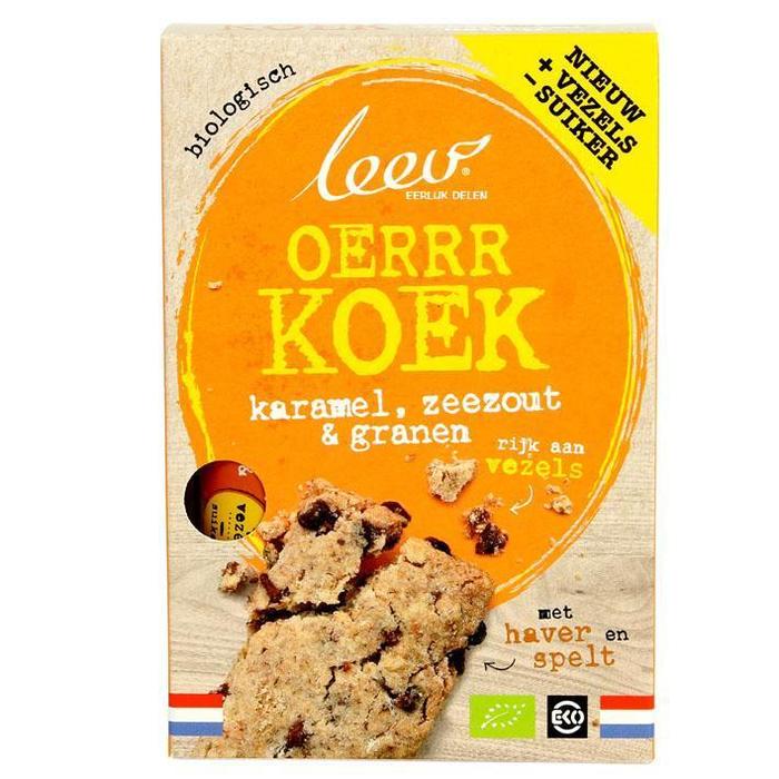 Leev Bio oer-koek karamel-zeezout & granen (140g)