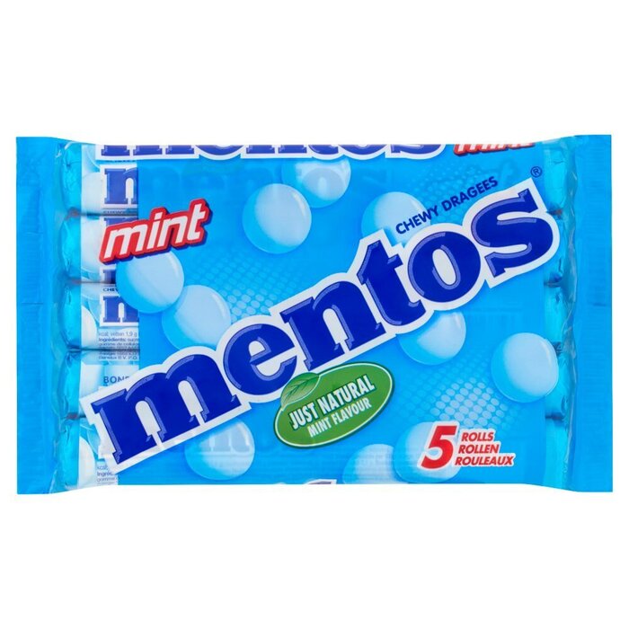 Mentos Chewy Dragees Mint 5 x 37,5 g (Pak, 37.5g)