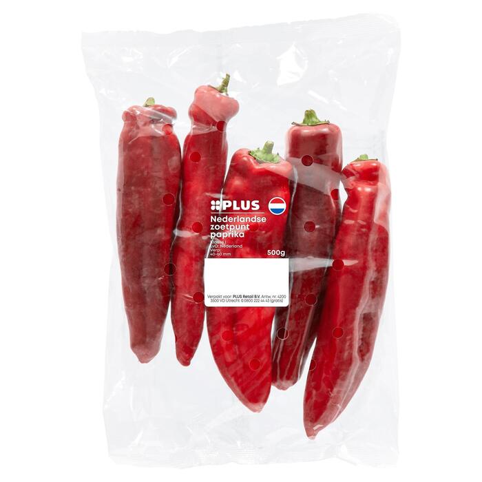 PLUS Puntpaprika rood (Zak, 500g)