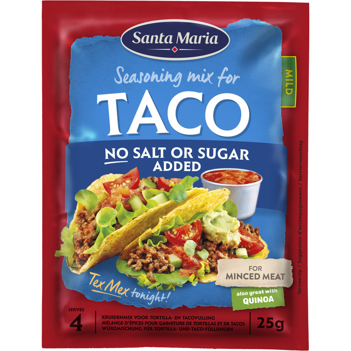 Santa Maria Taco Kruidenmix geen zout toegevoegd 25 g (25g)