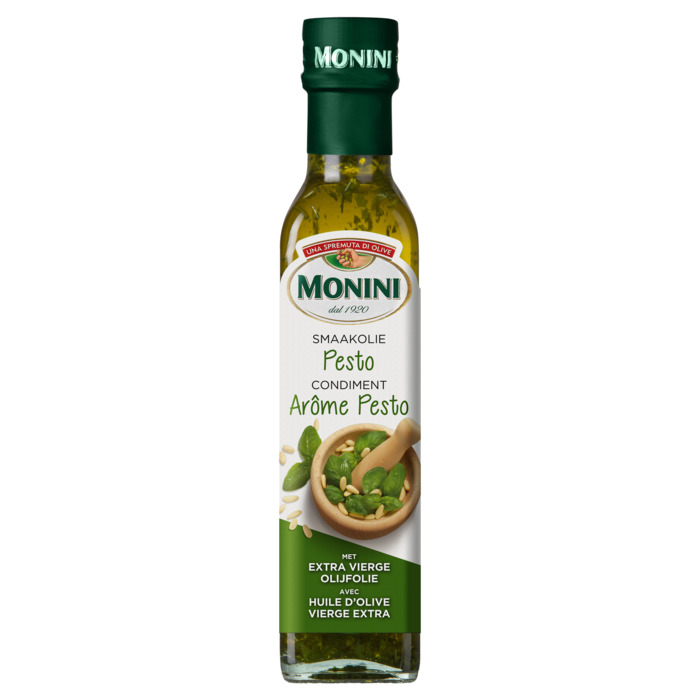 Extra vierge olijfolie met pesto (Fles, 250ml)