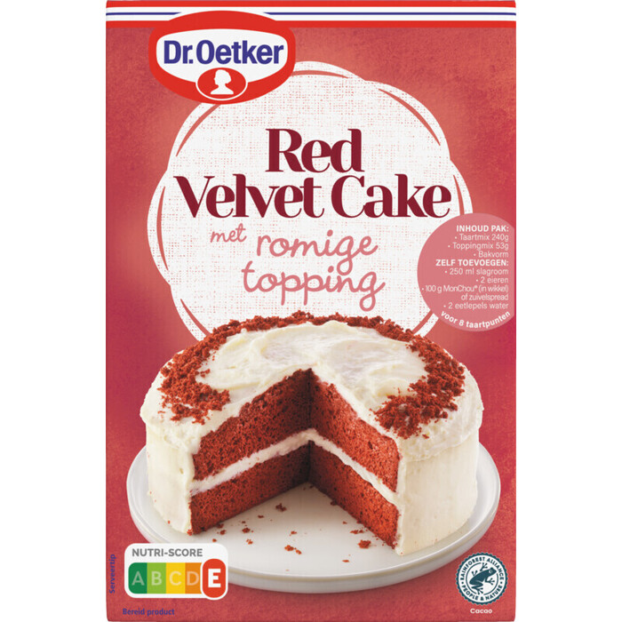 Dr. Oetker Red Velvet Cake met Romige Topping 293 g (Pak, 293g)