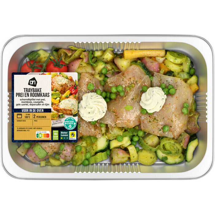 AH Traybake kipfilet prei en roomkaas (625g)