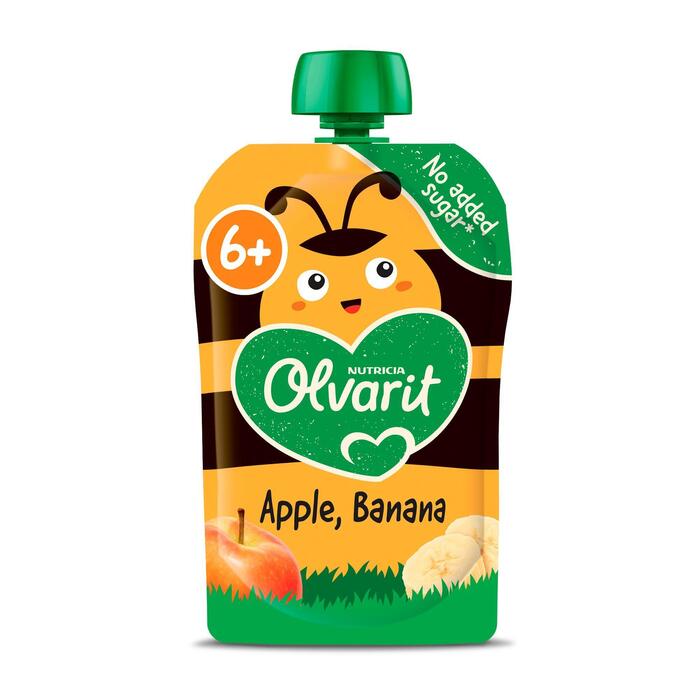 Olvarit Knijpfruit Appel Banaan 6+ Maanden 100 g (Zak, 100g)