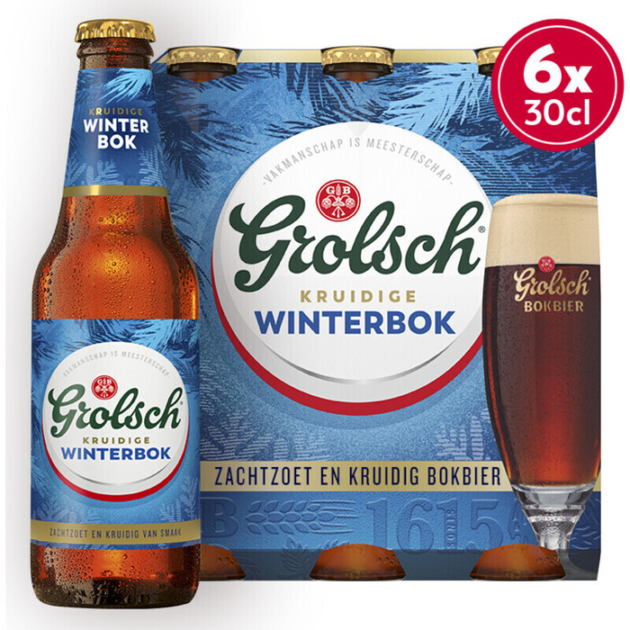 Grolsch Winterbok Speciaalbier 30cl fles (Fles, 6 × 30cl)