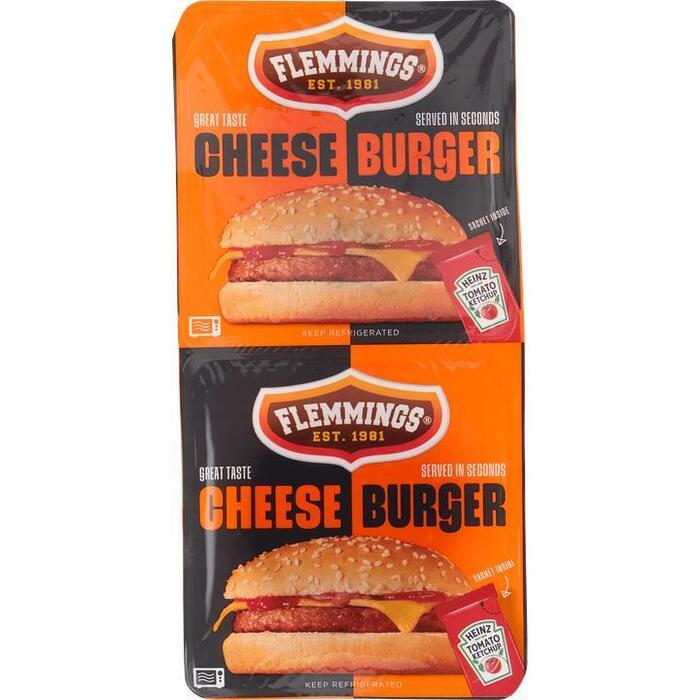 Flemmings 2 Cheeseburger Flame Grilled 261 g (Stuk, 261g)