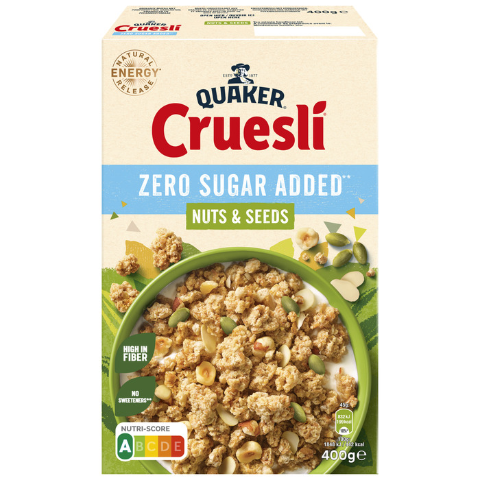 Quaker Cruesli Zero Sugar Added Nuts & Seeds 400 gr (400g)