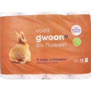 g'woon Toiletpapier 4 Laags 12 Rollen