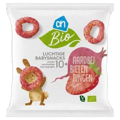 AH Biologisch Luchtige babysnacks aardbei bieten 10m+ (20g)