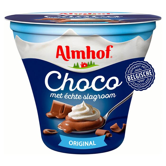 Almhof Choco met slagroom Original 180 g (Fles, 180g)