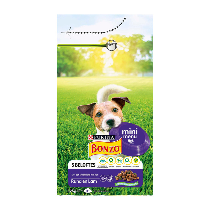 PURINA® Bonzo® Mini Menu met Rund en Lam 1,5 kg (1.5kg)