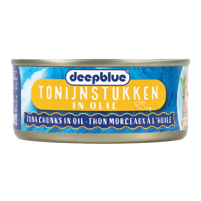Deepblue Tonijn Skipjack stukken in olie 145 g blik (145g)