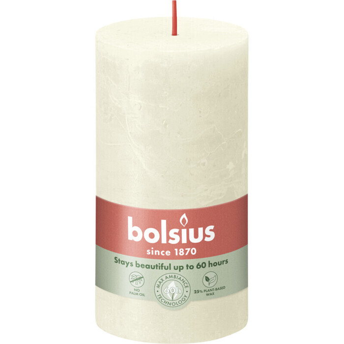 Bolsius Shine rustiek 13 cm soft pearl