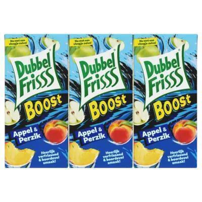 DubbelFrisss Boost appel & perzik 6-pack (6 × 200ml)
