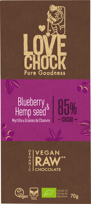 chocotablet blueberry & hempseed (84%) (70g)