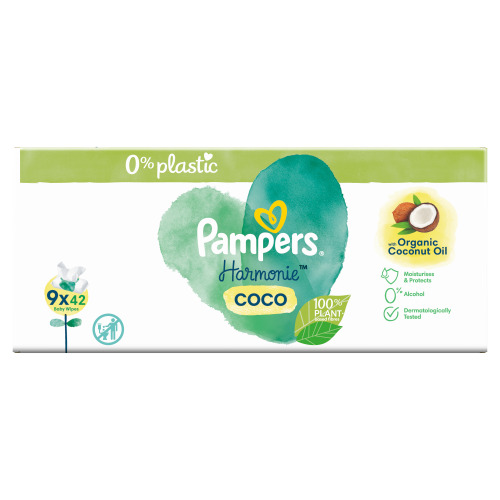 Pampers Harmonie Coco Babydoekjes 9 Verpakkingen = 378 Babydoekjes
