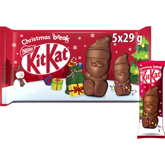 KITKAT Melk chocolade kerstman 5-pack (145g)