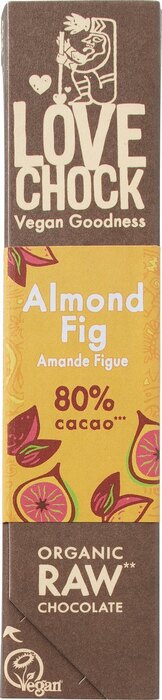 Pure chocolade met amandelen en vijgen (reep, 40g)