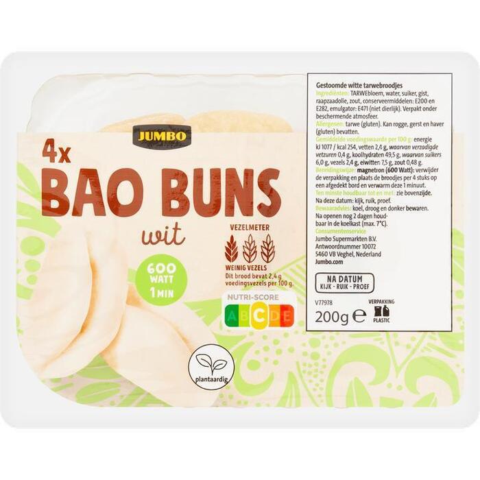 Jumbo Bao Buns Wit 4 Stuks (200g)