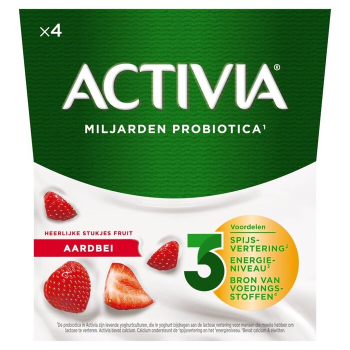 Activia Yoghurt aardbei (Set, 125g)