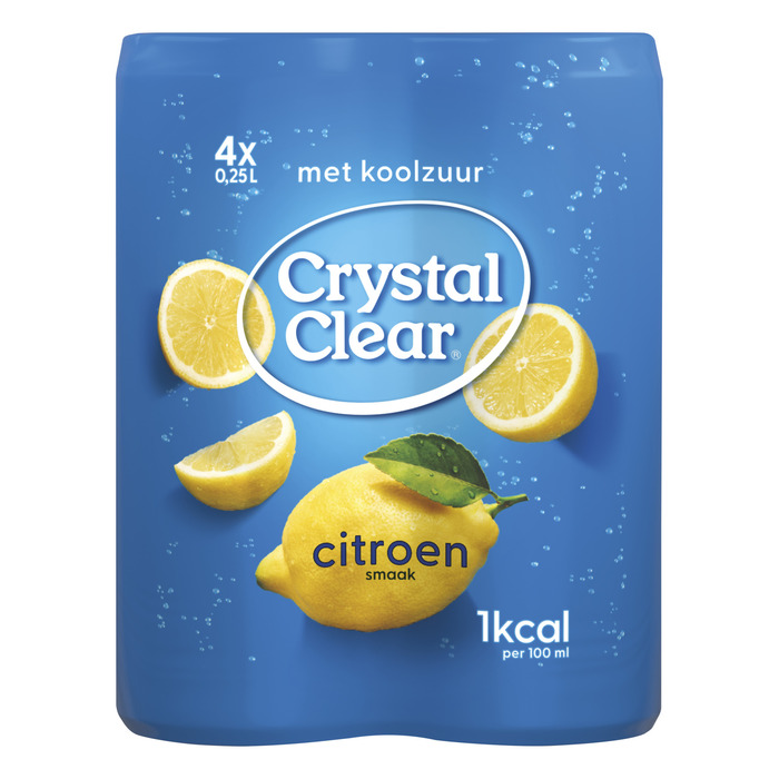 Crystal Clear Sparkling Lemon Flavour 4 x 250ML (4 × 250ml)