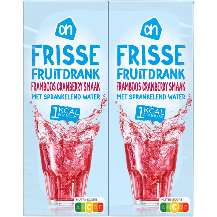 AH Frisse fruitdrank framboos 1kcal (10 × 200ml)