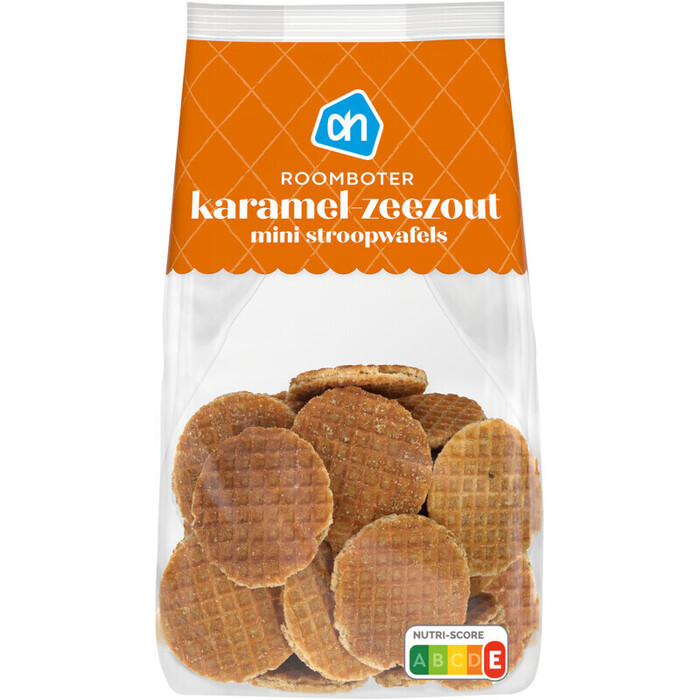 AH Stroopwafel mini karamel zeezout (200g)
