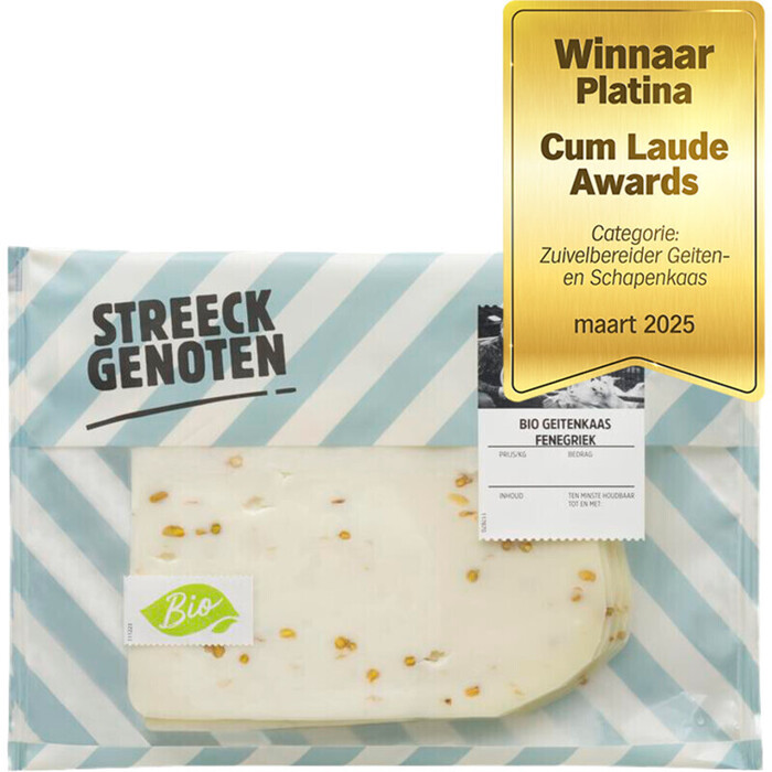 Streeckgenoten Bio geitenkaas fenegriek 48+ plak (235g)