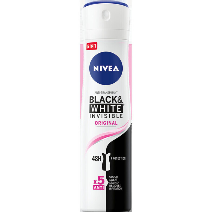 Nivea Anti-Transpirant Black & White Invisible Original 150ml (150ml)