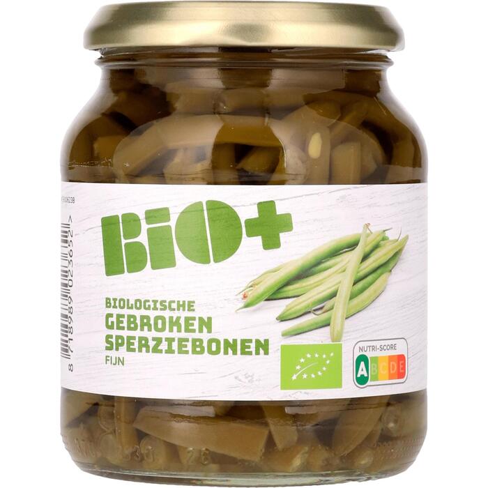 Bio+ sperziebonen fijn 340ml (Pot, 340g)