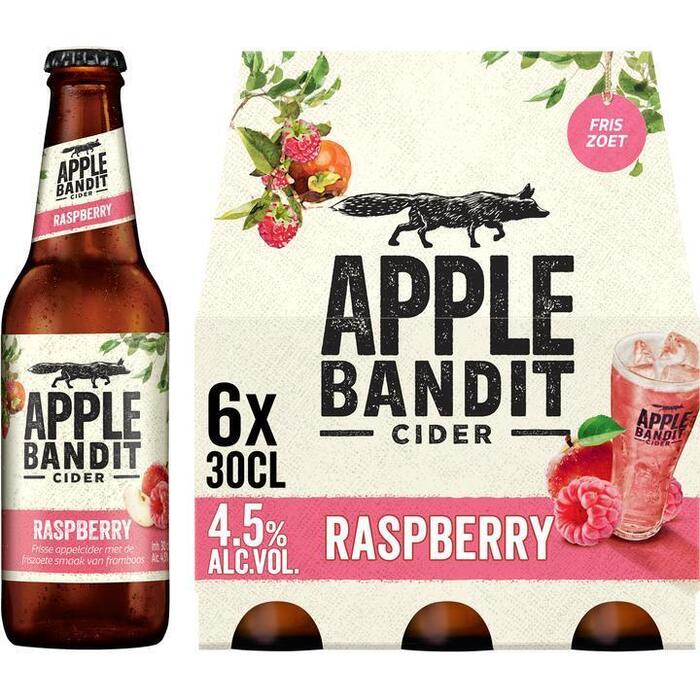 Apple Bandit Cider Raspberry Fles 6 x 30 cl (Set, 6 × 30cl)