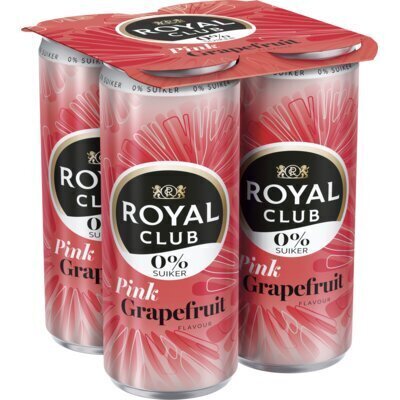 Royal Club Pink grapefruit 0% suiker 4-pack (4 × 250ml)